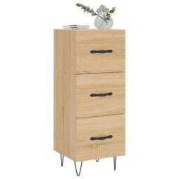 Berkfield Home Sideboard Sonoma Oak 34.5x34x90 cm Engineered Wood in Brown - thumbnail 3