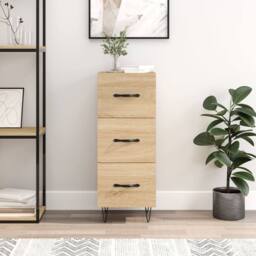 Berkfield Home Sideboard Sonoma Oak 34.5x34x90 cm Engineered Wood in Brown - thumbnail 2