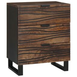 Berkfield Home Bedside Cabinet - 50x33x60 cm made from solid mango & engineered wood in Brown - Size: 50 x 33 x 60 cm - thumbnail 1