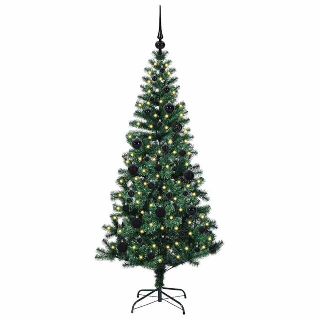 Berkfield Home Elegant Artificial Pre-lit Christmas Tree Green 150 cm PVC & Metal - image 1
