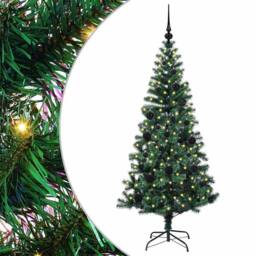 Berkfield Home Elegant Artificial Pre-lit Christmas Tree Green 150 cm PVC & Metal - thumbnail 3