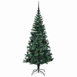 Berkfield Home Elegant Artificial Pre-lit Christmas Tree Green 150 cm PVC & Metal - thumbnail 4