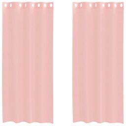 Berkfield Home Voile Curtains with Grommets 2 pcs Pink 140x225 cm - thumbnail 2