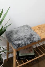 Native Natural Sheepskin Chair Pad Square Grey - Size: 40 cm x 40 cm - thumbnail 1