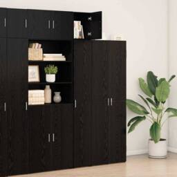 Berkfield Home Wall Cabinet Black Oak 30x42.5x40 cm Engineered Wood - thumbnail 4