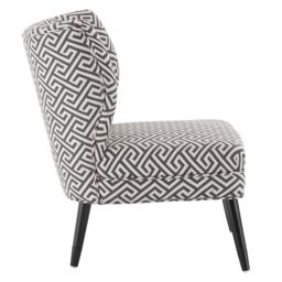 Orsina Supportive Seating Greek Key Design Lounge Chair, Nordic Design Wooden Chair, Contemporary Accent Chair - thumbnail 3