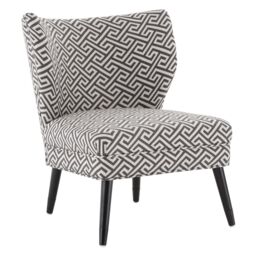 Orsina Supportive Seating Greek Key Design Lounge Chair, Nordic Design Wooden Chair, Contemporary Accent Chair - thumbnail 4