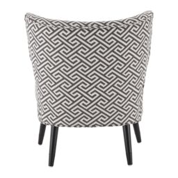 Orsina Supportive Seating Greek Key Design Lounge Chair, Nordic Design Wooden Chair, Contemporary Accent Chair - thumbnail 2