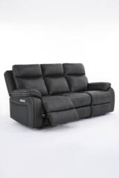 More4Homes Vinson Electric Recliner 3 Seater Sofa Air Leather With USB-C Charging in Charcoal - thumbnail 7