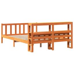 Berkfield Home Bed Frame with Headboard without Mattress Wax Brown 150x200 cm King Size - thumbnail 6
