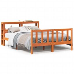 Berkfield Home Bed Frame with Headboard without Mattress Wax Brown 150x200 cm King Size - thumbnail 2