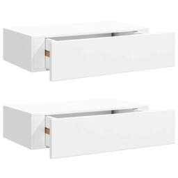 Berkfield Home Elegant Wall-mounted Drawer Shelves 2 pcs White 40x23.5x10 cm MDF - thumbnail 3