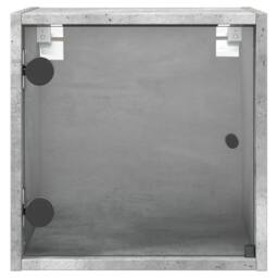 Berkfield Home Bedside Cabinets with Glass Doors 2 pcs Concrete Grey 35x37x35 cm - Size: 35 x 37 x 35 cm - thumbnail 7