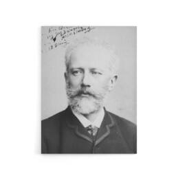 "Artery8 Tchaikovsky Autographed Portrait Canvas Wall Art Print in Grey - Size: W18"" x H24""" - thumbnail 1