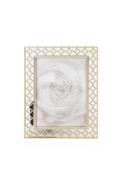"IMPRESSIONS Lattice Cut Metal Photo Frame 5"" x 7"" in Gold" - thumbnail 1