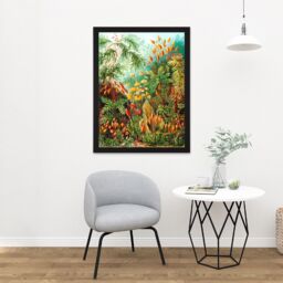"Artery8 Wall Art Print 72nd Plate Ernst Haeckel Kunstformen Der Natur Muscinae Large Framed Wall Décor Art in Light Oak - Size: W18"" x H24""" - thumbnail 2