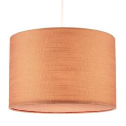 Happy Homewares Desert Sun Orange Textured Linen Pendant Lighting Shade with Diffuser in Tangerine - Size: 12 inches - thumbnail 2