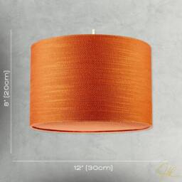 Happy Homewares Desert Sun Orange Textured Linen Pendant Lighting Shade with Diffuser in Tangerine - Size: 12 inches - thumbnail 7