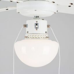 "ValueLights Nimrod 42"" 4 Blade Wood & White Ceiling Light Fan in Light Oak" - thumbnail 4