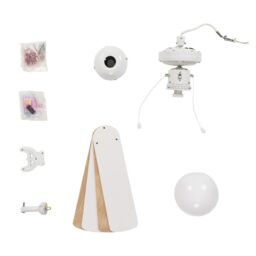 "ValueLights Nimrod 42"" 4 Blade Wood & White Ceiling Light Fan in Light Oak" - thumbnail 3