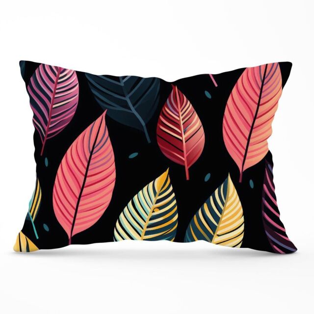 Warren Reed - Designer Colourful Leaves Pattern Cushions in Pink - Size: 60 cm x 60 cm - image 1