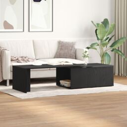 Berkfield Home Black Oak Coffee Table, 150x50x35 cm, Made of Engineered Wood - Size: 150 x 50 x 35 cm - thumbnail 4