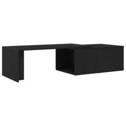 Berkfield Home Black Oak Coffee Table, 150x50x35 cm, Made of Engineered Wood - Size: 150 x 50 x 35 cm - thumbnail 2