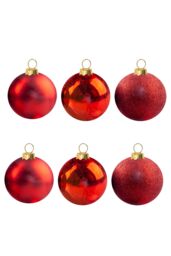 VFM e-Store Christmas Bauble Decoration Hanging Tree Ornament X 6 6cm Red - thumbnail 1
