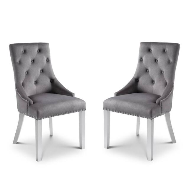 Cheshire Garrington Elegant Lion Head Dining Chairs - Set of 2 in Mid Grey - image 1