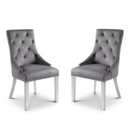 Cheshire Garrington Elegant Lion Head Dining Chairs - Set of 2 in Mid Grey - thumbnail 1
