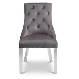 Cheshire Garrington Elegant Lion Head Dining Chairs - Set of 2 in Mid Grey - thumbnail 3