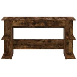 Berkfield Home Decorative Desk Smoked Oak 140x50x75 cm Engineered Wood in Brown - Size: 140 x 50 x 75 cm - thumbnail 4