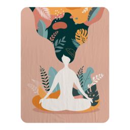 Benjamin Tate Design mindfulness, meditation & yoga Woman Designer Blanket in Natural - Size: 120 cm x 150 cm - thumbnail 1