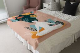 Benjamin Tate Design mindfulness, meditation & yoga Woman Designer Blanket in Natural - Size: 120 cm x 150 cm - thumbnail 4