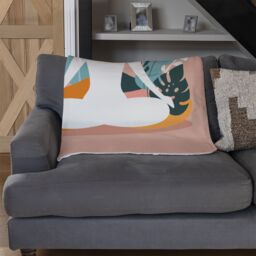 Benjamin Tate Design mindfulness, meditation & yoga Woman Designer Blanket in Natural - Size: 120 cm x 150 cm - thumbnail 2