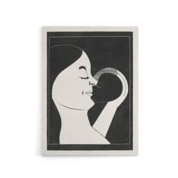 "Artery8 Mother & Child Stylised Painting De Mesquita Canvas Wall Art Print in Black - Size: W18"" x H24""" - thumbnail 1