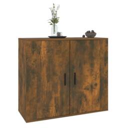 Berkfield Home Sideboard Smoked Oak 80x33x70 cm Engineered Wood in Brown - Size: 80 x 33 x 70 cm - thumbnail 7
