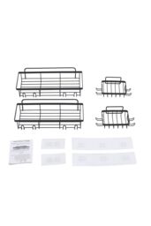 H&O Direct 4Pcs No Drill Shower Caddy Set Bathroom Storage Shelves in Black - thumbnail 2