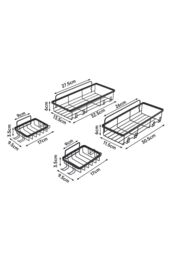 H&O Direct 4Pcs No Drill Shower Caddy Set Bathroom Storage Shelves in Black - thumbnail 6