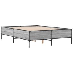 Berkfield Home Durable Bed Frame without Mattress Grey Sonoma 150x200 cm King Size - thumbnail 6