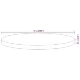 Berkfield Home Table Top √ò60x3.8 cm Round Solid Wood Acacia in Brown - Size: 60x3.8 cm - thumbnail 8