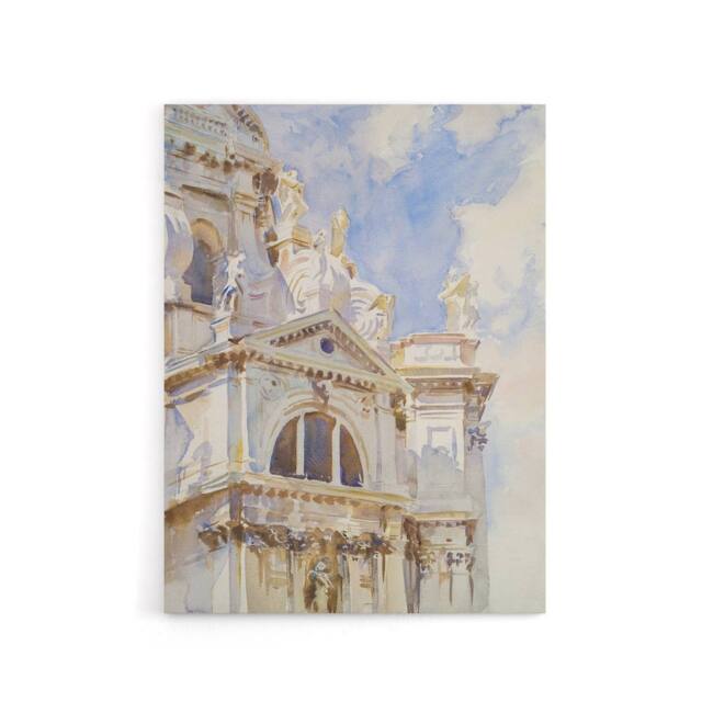 "Artery8 La Salute Church Venice Watercolour Sargent Canvas Wall Art Print - Size: W12"" x H16""" - image 1