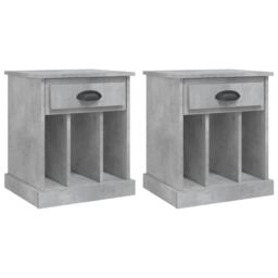 Berkfield Home Bedside Cabinets 2 pcs Concrete Grey 43x36x50 cm - Size: 43 x 36 x 50 cm - thumbnail 2