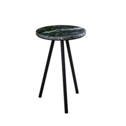 Indian Hub Opal Side Table with Black Marble Top & Metal Legs - L30 x W30 x H45cm - thumbnail 1