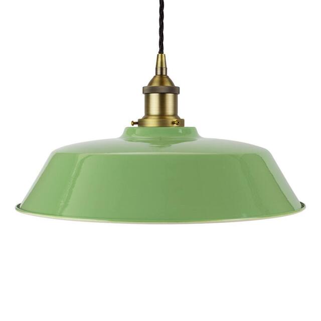 SE Home Mint Green Chancery Pendant Light - Matt Antique Brass - Black Twisted - image 1