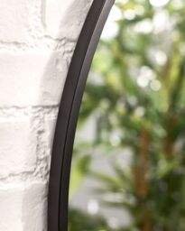 Dibor Contemporary Large Circular Iron Decorative Wall Mounted Mirror Outdoor Garden Framed Mirror 90cm in Black - thumbnail 5