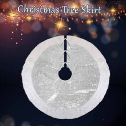 VFM e-Store Christmas Sequin Tree Skirt Decoration 49cm x 31cm Silver X 1 - Size: 49 cm x 31 cm - thumbnail 3