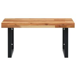 Berkfield Home Basin Shelf Wall Mounted Steel & Solid Wood Acacia in Brown - thumbnail 4