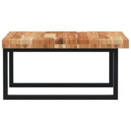 Berkfield Home Basin Shelf Wall Mounted Steel & Solid Wood Acacia in Brown - thumbnail 5