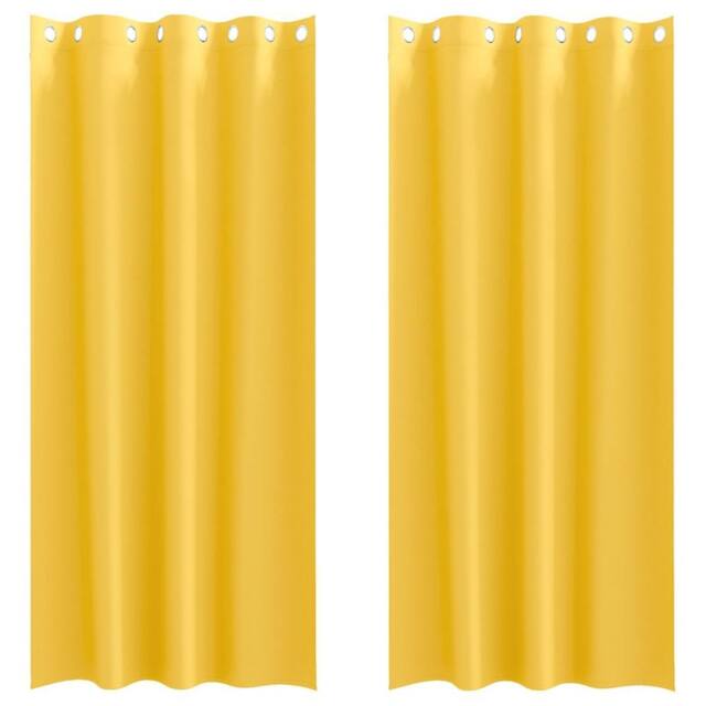 Berkfield Home Curtains 2 pcs Mustard yellow 245 x 140 cm Polyester - image 1